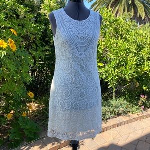 Sleeveless ivory knit dress